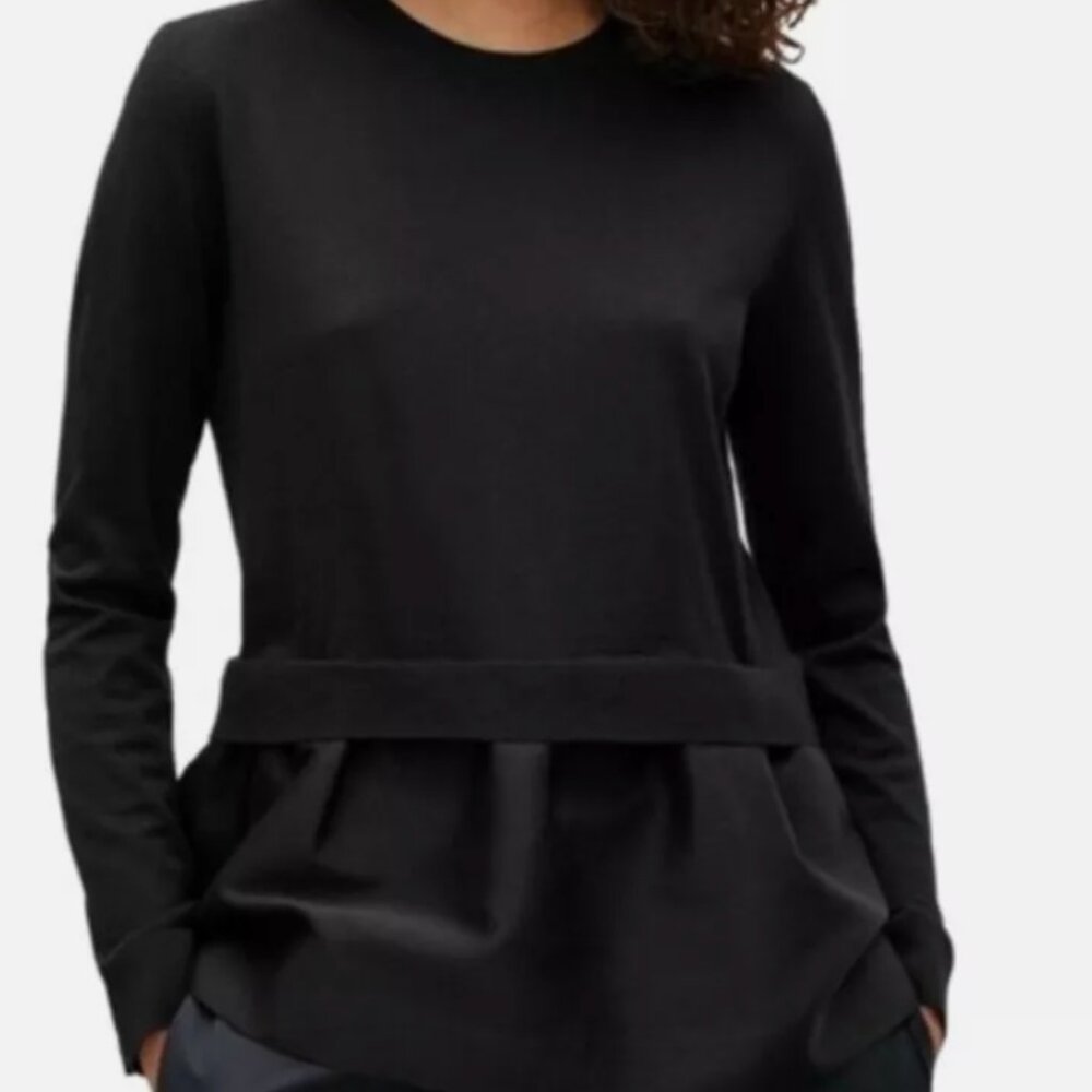 COS | lightweight merino wool and silk peplum top (S)